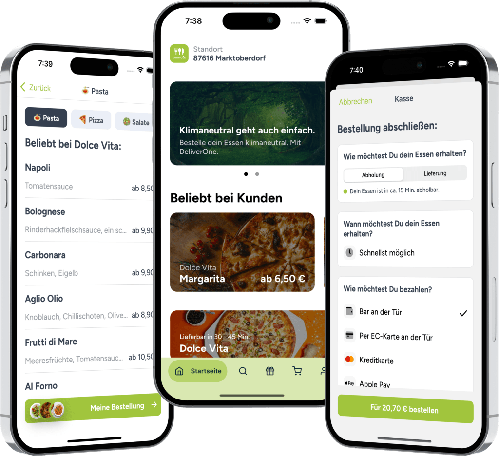 DeliverOne - Bildschirmansicht